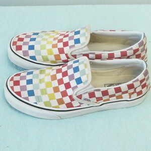 Rainbow Checkered Vans in EUC